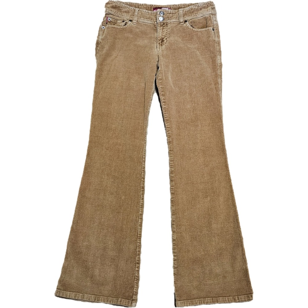 Vintage Y2K Hollister Brown Corduroy Low Rise Flares Boot Cut Pants Size 7